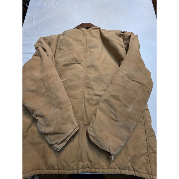 Vintage Mens Carhartt C03 Tan Arctic Quilt Lined Canvas Chore Jacket Sz 2XL 54 - Picture 8 of 8
